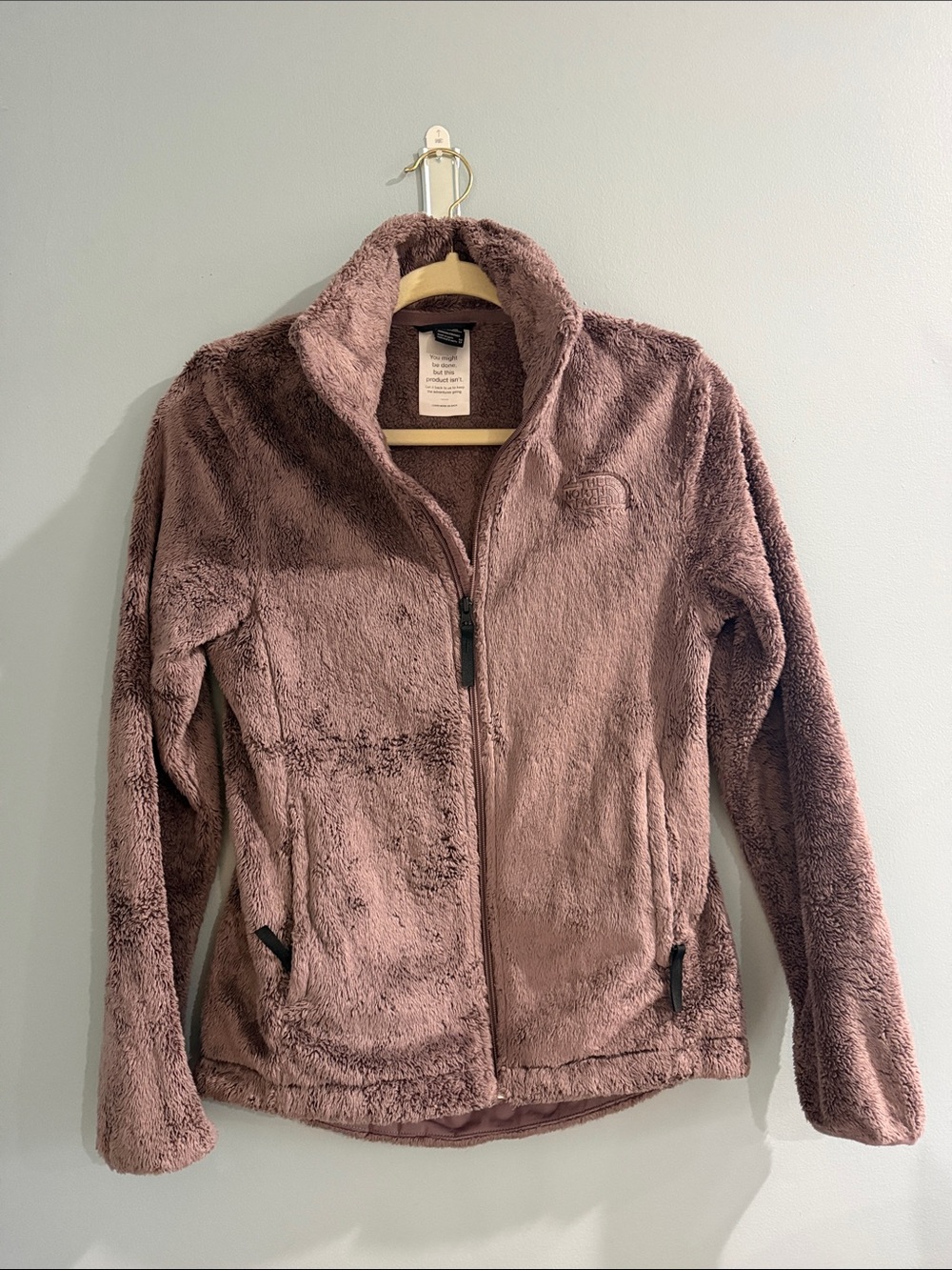 The North Face Plush Full-Zip Teddy Jacket - Mauve Brown